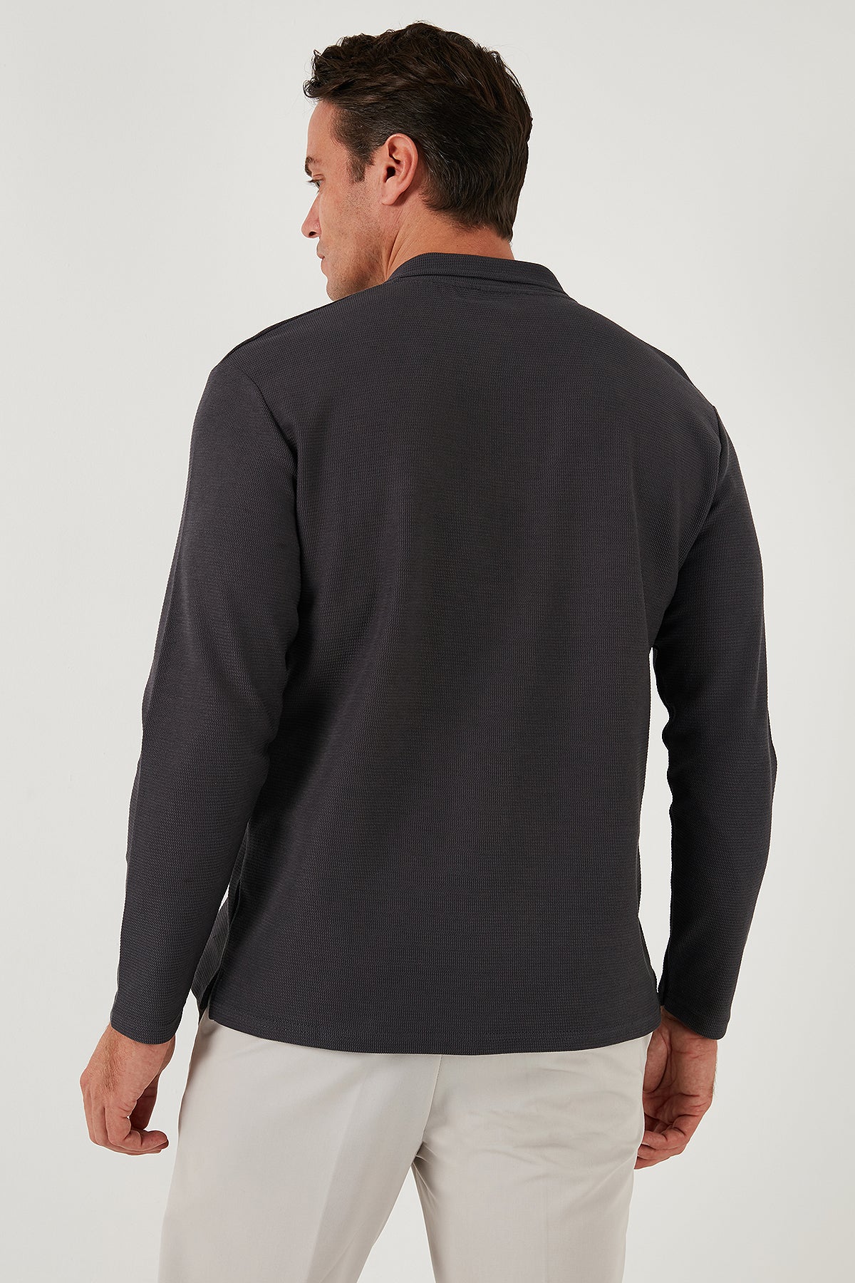 Buratti Pamuklu Regular Fit Polo Yaka Erkek Sweat 5905715 ANTRASİT