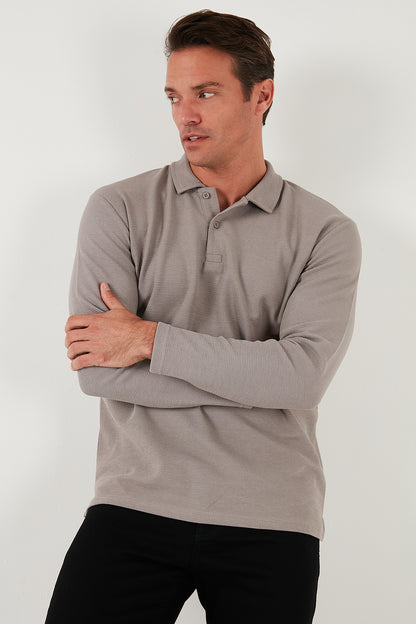 Buratti Pamuklu Regular Fit Polo Yaka Erkek Sweat 5905715 Kül