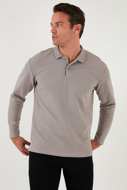 Buratti Pamuklu Regular Fit Polo Yaka Erkek Sweat 5905715 Kül