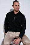 Buratti Pamuklu Regular Fit Yarım Fermuarlı Polo Yaka Erkek Sweat 5905805 SİYAH