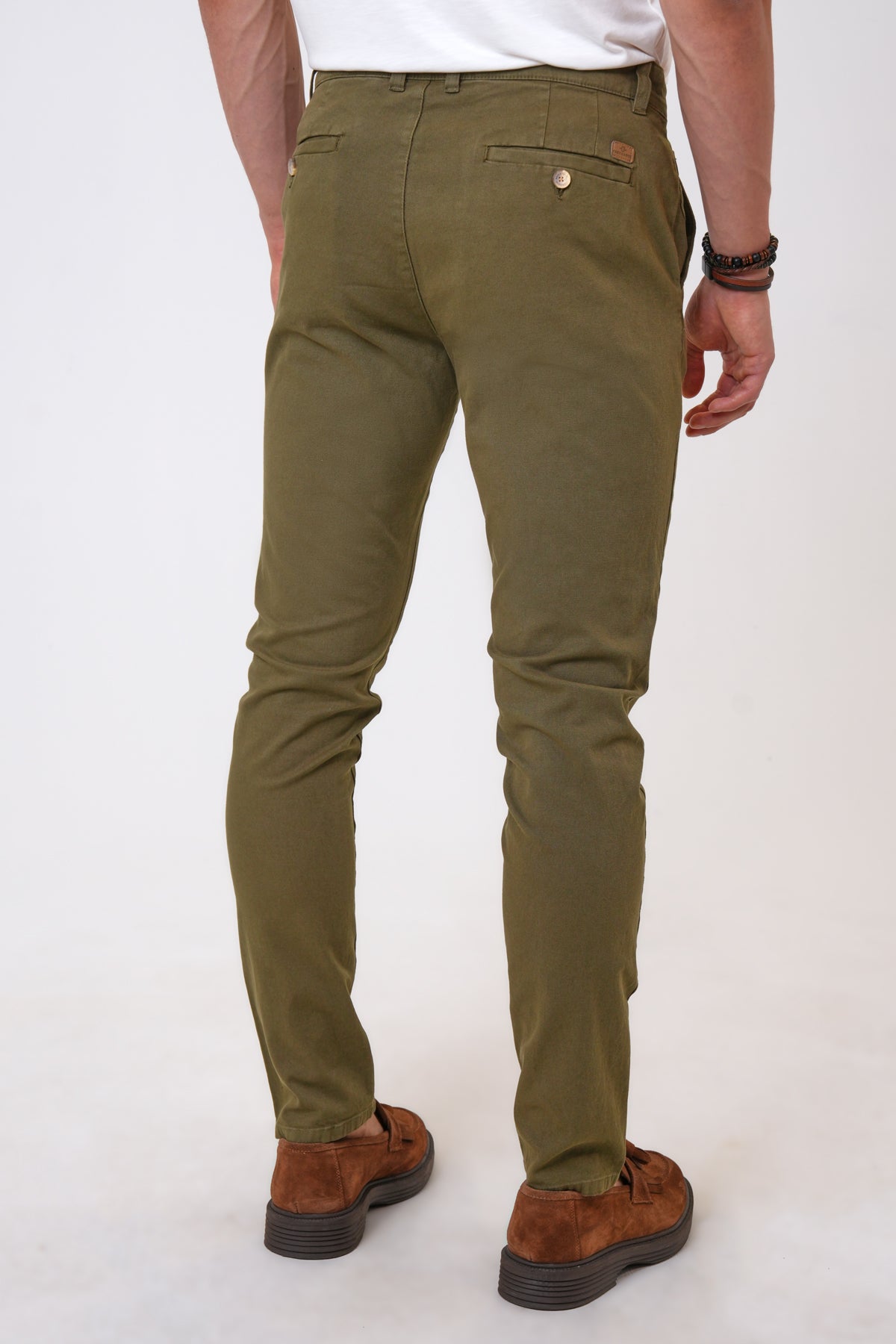 Back & Bond Pamuklu Slim Fit Chino Erkek Pantolon B33W30010 130 YEŞİL