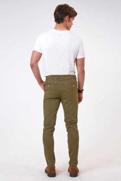 Back & Bond Pamuklu Slim Fit Chino Erkek Pantolon B33W30010 130 YEŞİL