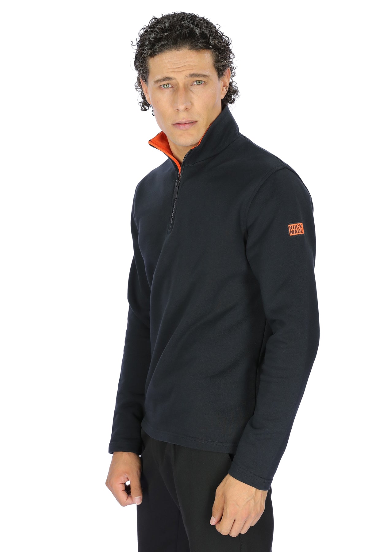 Ruck & Maul %100 Pamuklu Regular Fit Yarım Fermuarlı Dik Yaka Erkek Sweat BA1M8500073 21022 ANTRASİT