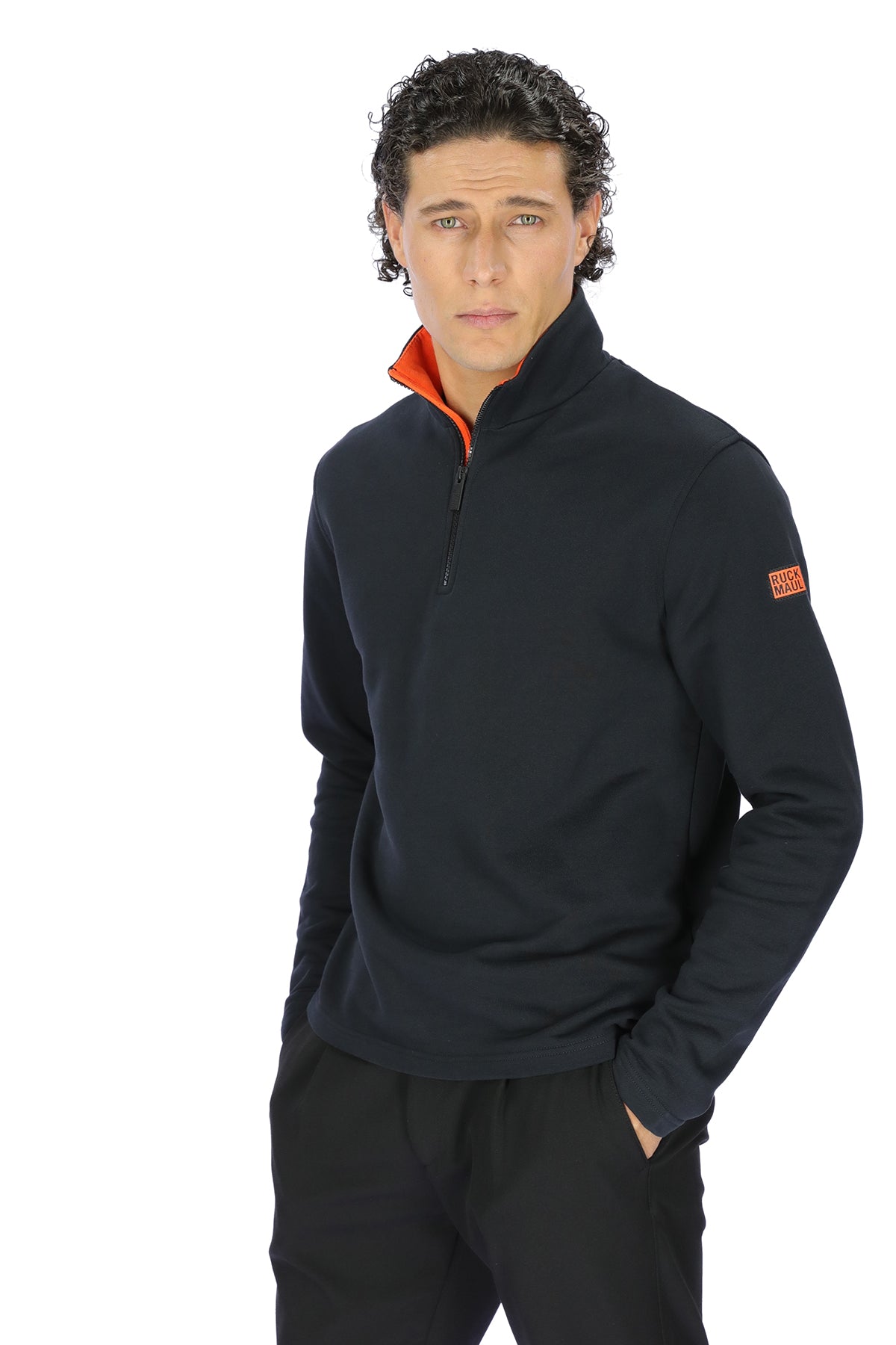 Ruck & Maul %100 Pamuklu Regular Fit Yarım Fermuarlı Dik Yaka Erkek Sweat BA1M8500073 21022 ANTRASİT