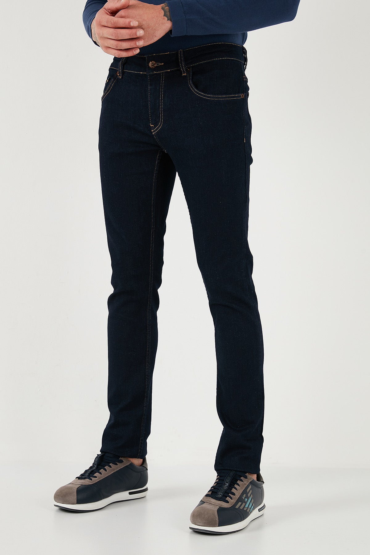 Ruck & Maul Slim Fit Norma Bel Dar Paça Jeans Erkek Kot Pantolon CROM8102452 19131 İNDİGO