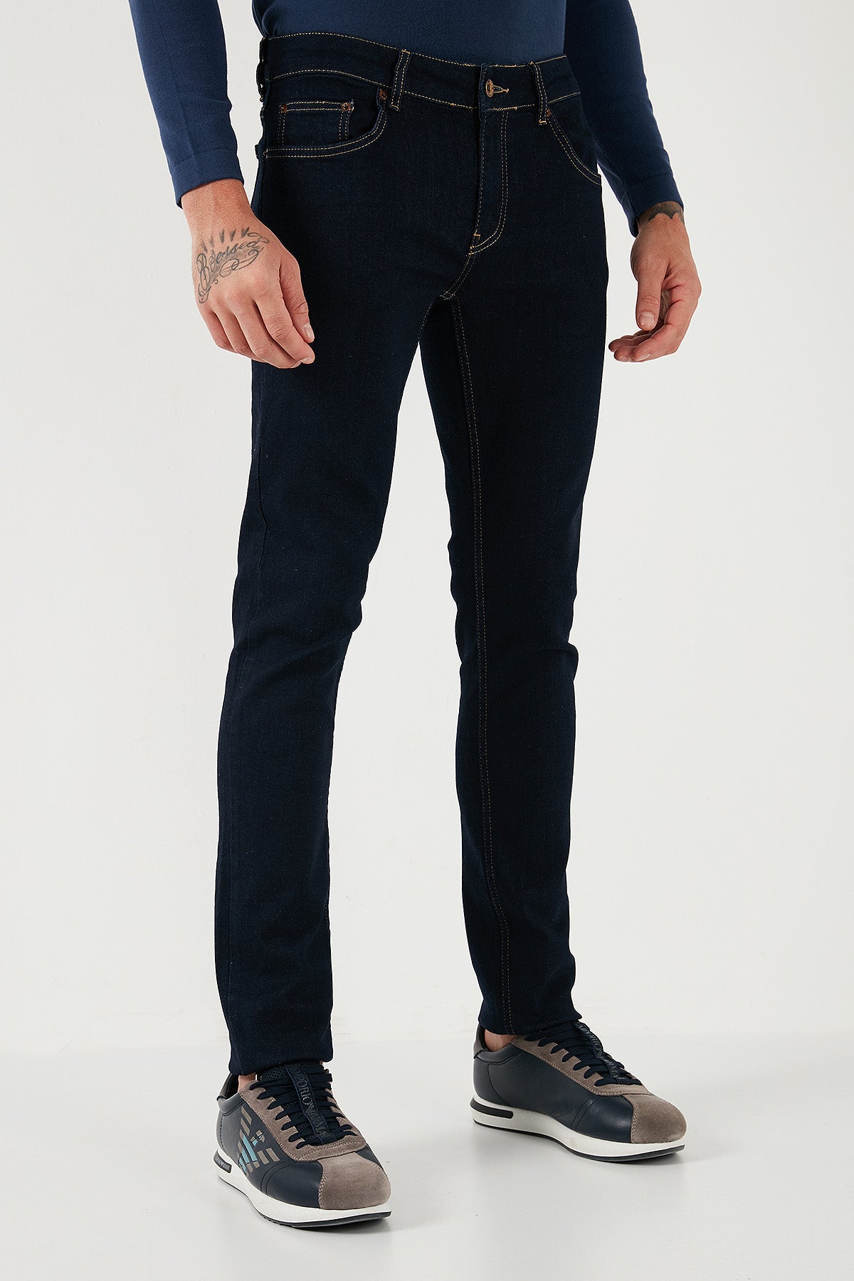 Ruck & Maul Slim Fit Norma Bel Dar Paça Jeans Erkek Kot Pantolon CROM8102452 19131 İNDİGO