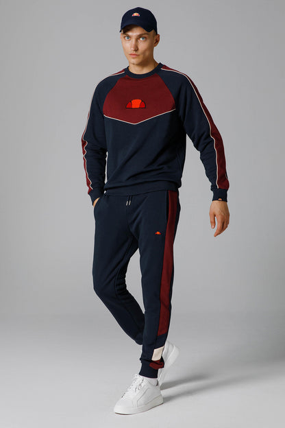 Ellesse Pamuk Karışımlı Regular Fit Bisiklet Yaka Logolu Erkek Sweat EM248-NV LACİVERT