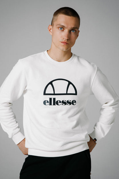 Ellesse Pamuklu Regular Fit Bisiklet Yaka Erkek Sweat 1EM255-OF BEYAZ