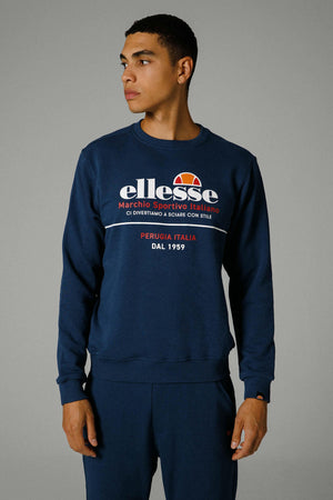 Ellesse Pamuklu Regular Fit Bisiklet Yaka Erkek Sweat EM273-NV LACİVERT