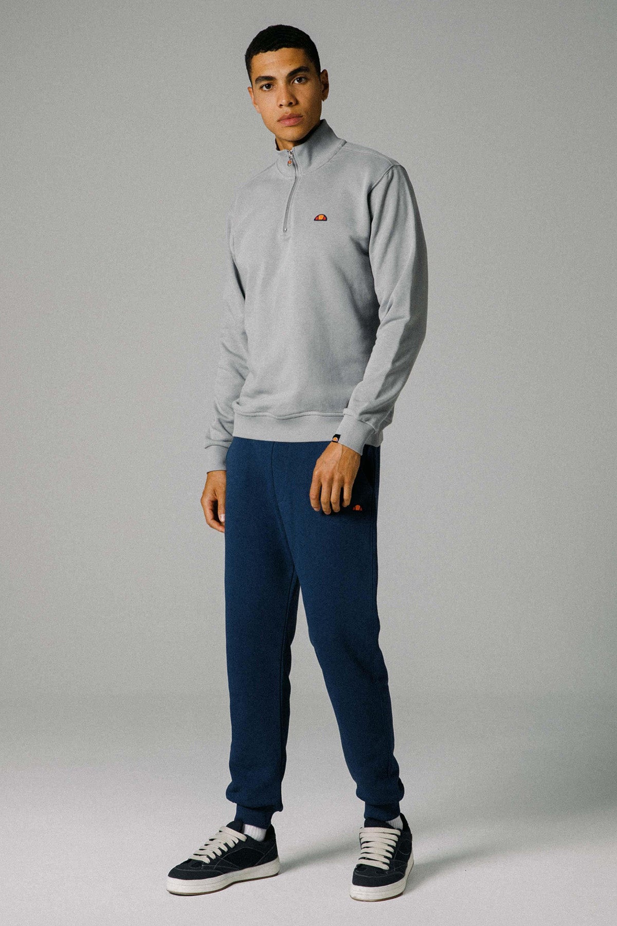 Ellesse Pamuklu Regular Fit Dik Yaka Fermuarlı Erkek Sweat EM465-GI GRİ