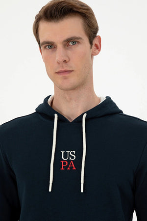 U.S. Polo Pamuk Karışımlı Regular Fit Kapüşonlu Yaka Erkek Sweat G081GL0821943515 LACİVERT