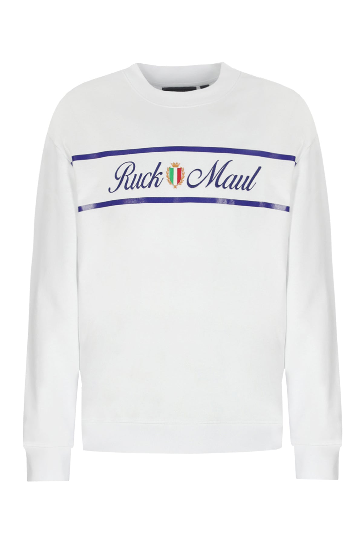 Ruck & Maul %100 Pamuk Oversize Bisiklet Yaka Yazı Baskılı Erkek Sweat RMM088000001 23025 BEYAZ