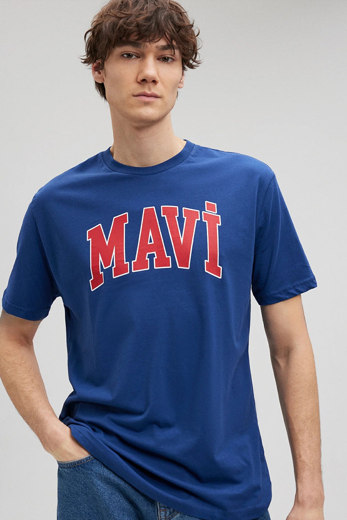 Mavi Pamuklu Loose Fit Erkek T Shirt 0611711-70758 LACİVERT