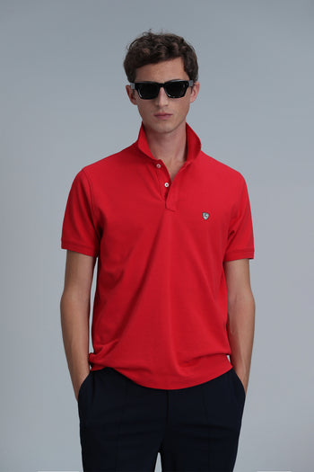 Lufian Laon % 100 Pamuk Regular Fit Düğmeli Erkek Polo Yaka T Shirt 111040164 KIRMIZI