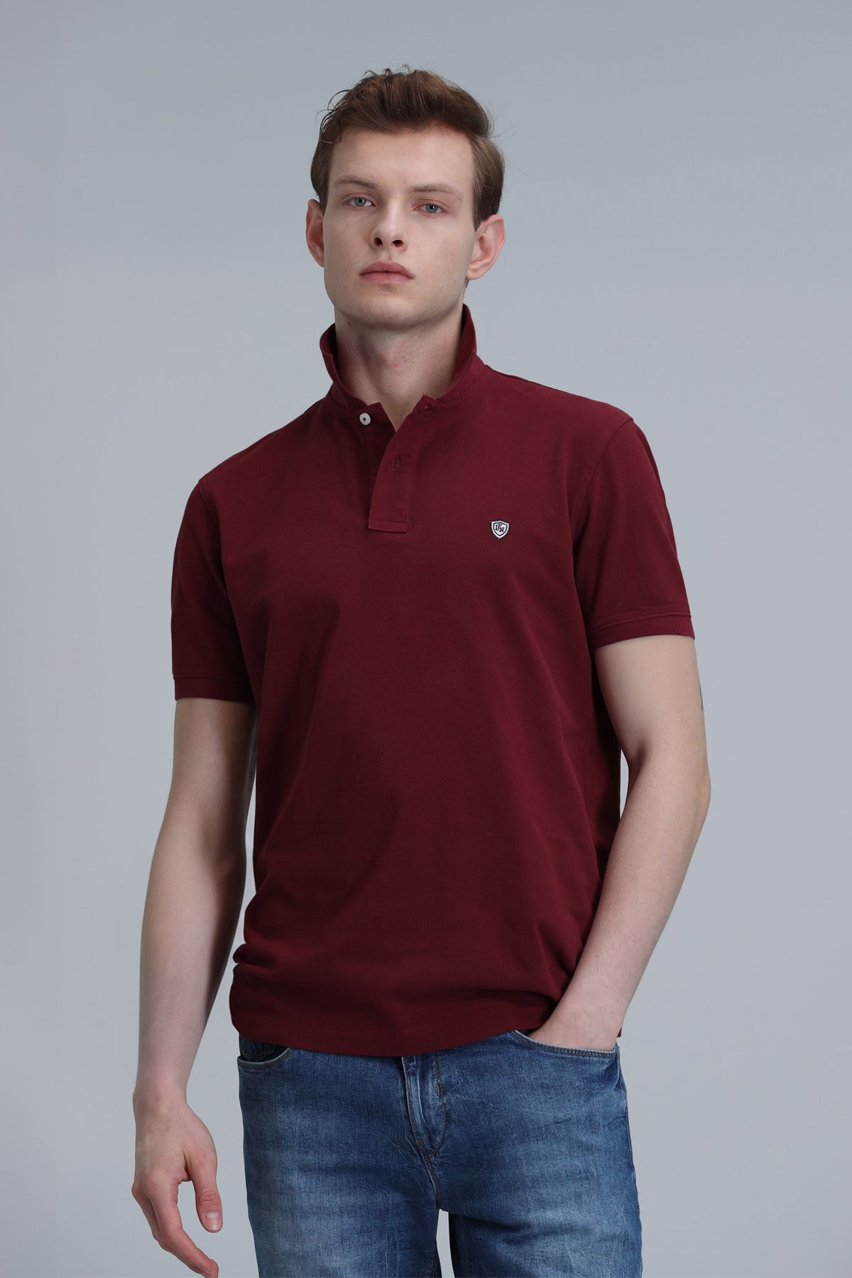 Lufian Laon % 100 Pamuk Regular Fit Düğmeli Erkek Polo Yaka T Shirt 111040164 BORDO