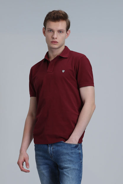 Lufian Laon % 100 Pamuk Regular Fit Düğmeli Erkek Polo Yaka T Shirt 111040164 BORDO