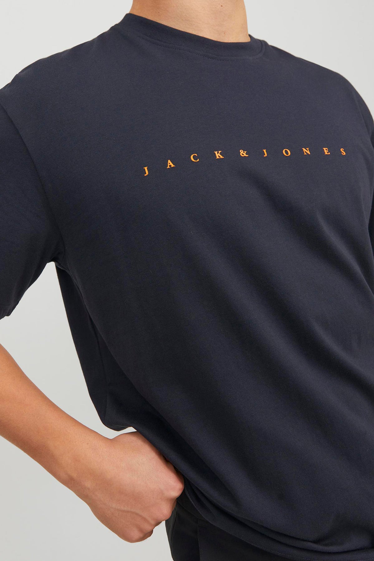 Jack & Jones Star Pamuklu Relaxed Fit Bisiklet Yaka Erkek T Shirt 12234746 KOYU LACIVERT