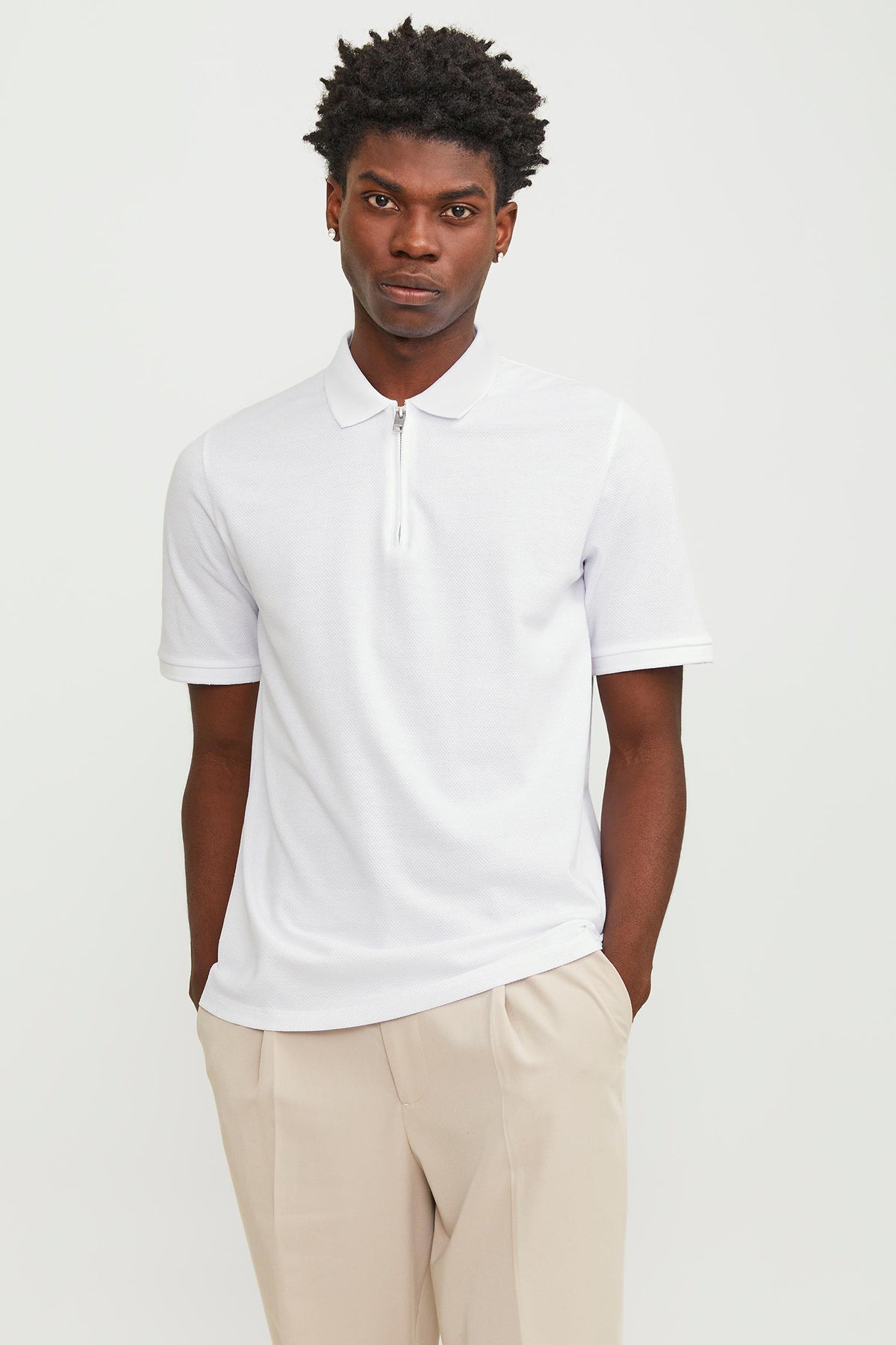 Jack & Jones Jjemac Regular Fit Erkek Polo Yaka T Shirt 12249324 BEYAZ