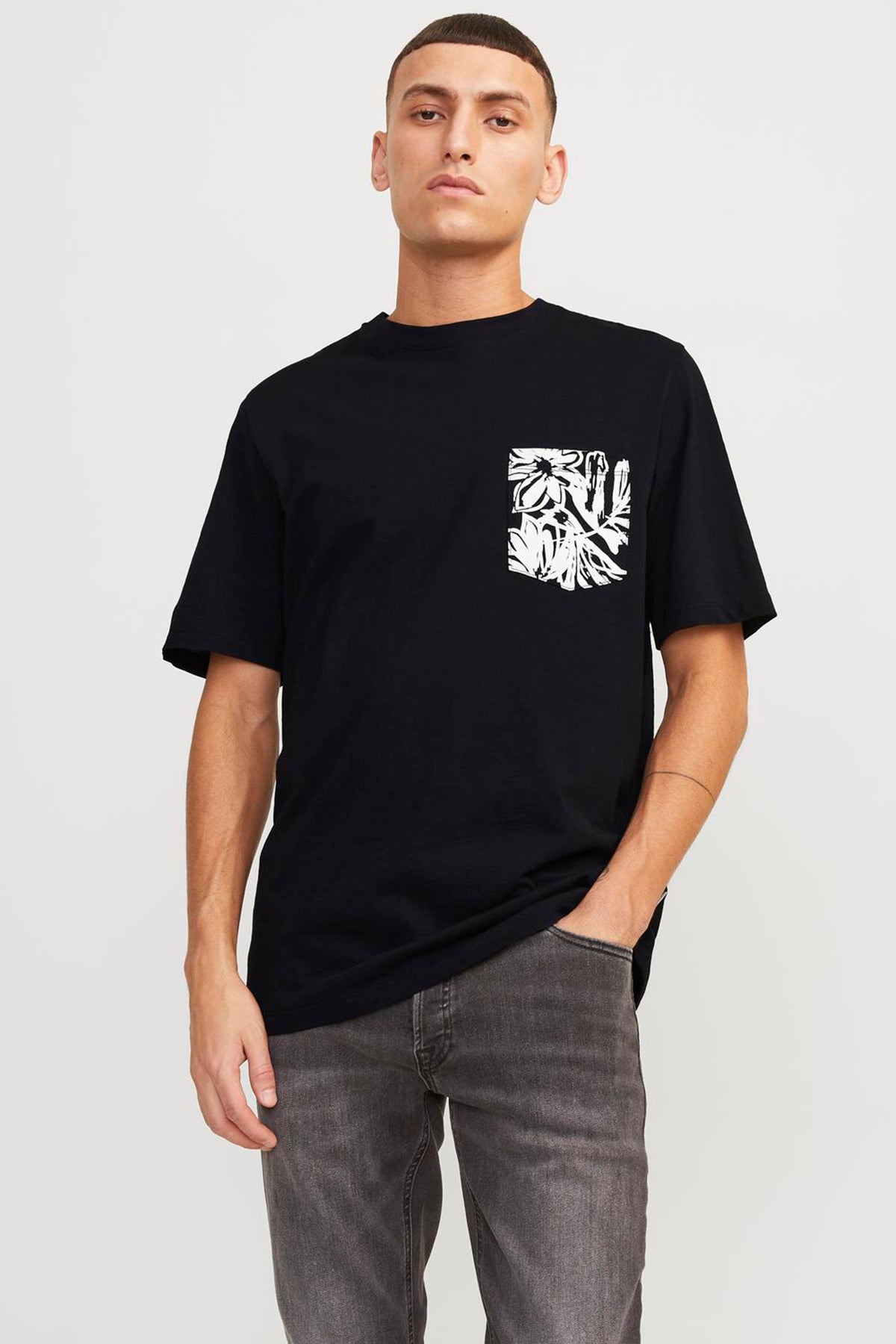 Jack & Jones Originals Jorlafayette Pamuklu Bisiklet Yaka Erkek T Shirt 12250435 SİYAH