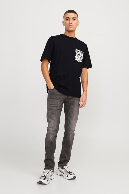 Jack & Jones Originals Jorlafayette Pamuklu Bisiklet Yaka Erkek T Shirt 12250435 SİYAH