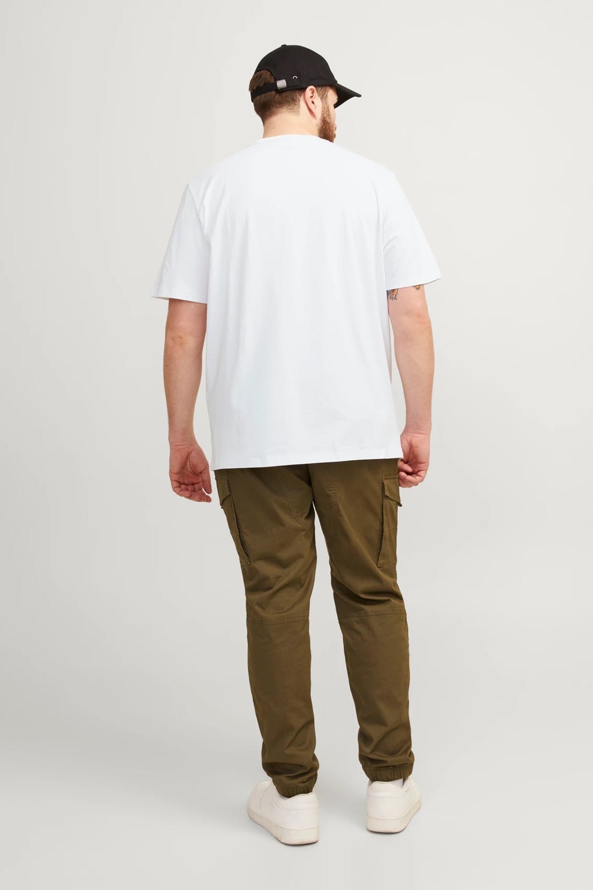 Jack & Jones Jjepaulos Büyük Beden Bisiklet Yaka Pamuklu Erkek T Shirt 12253778 BEYAZ