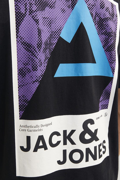 Jack & Jones Core Jcojj Pamuklu Relaxed Fit Erkek T Shirt 12256682 SİYAH