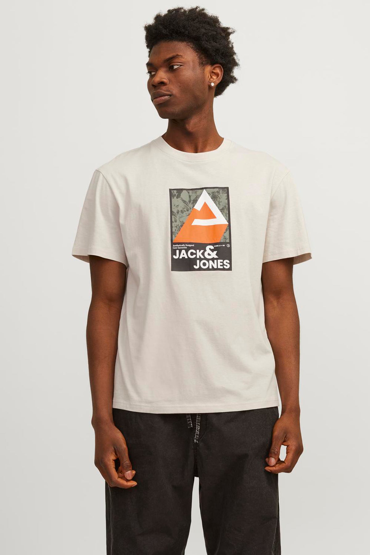 Jack & Jones Core Jcojj Pamuklu Relaxed Fit Erkek T Shirt 12256682 BEJ