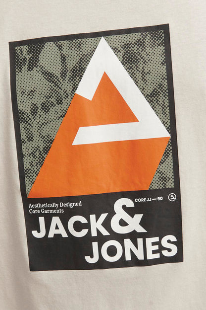 Jack & Jones Core Jcojj Pamuklu Relaxed Fit Erkek T Shirt 12256682 BEJ