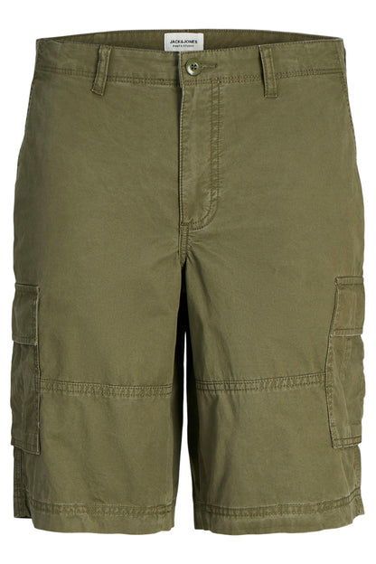 Jack & Jones Plus Jpstcole Pamuklu Loose Fit Büyük Beden Erkek Short 12257678 Olive