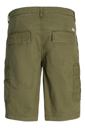 Jack & Jones Plus Jpstcole Pamuklu Loose Fit Büyük Beden Erkek Short 12257678 Olive