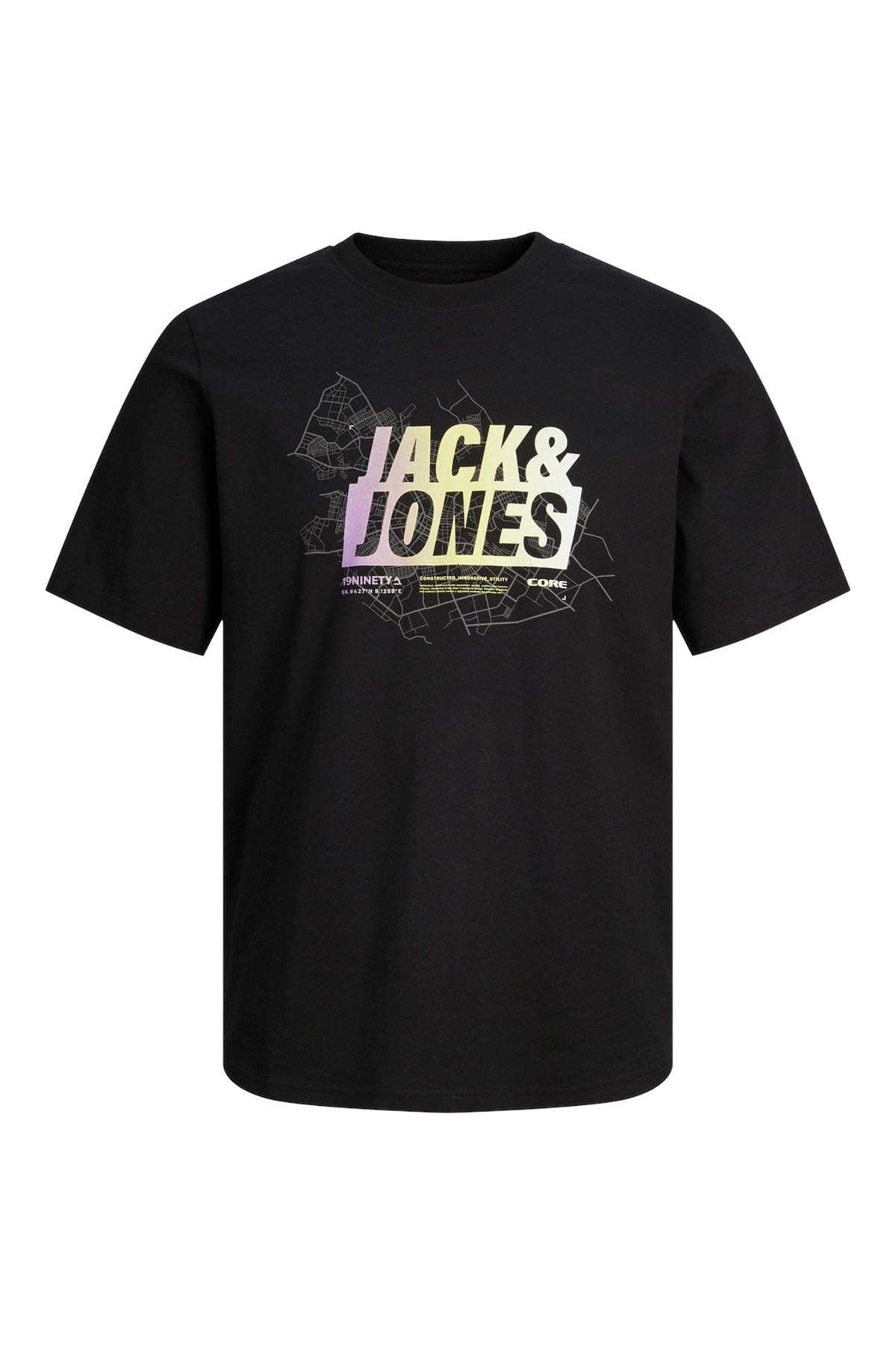 Jack & Jones Core Jcomap Baskılı % 100 Pamuk Regular Fit Erkek T Shirt 12257908 SİYAH