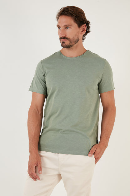 Buratti Bisiklet Yaka % 100 Pamuk Regular Fit Basic Erkek T Shirt 59020001 ZÜMRÜT