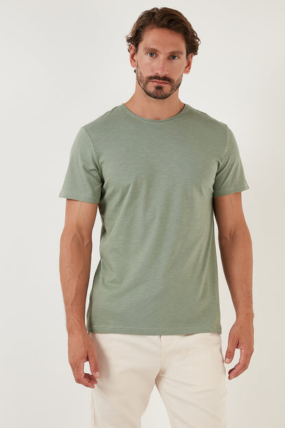 Buratti Bisiklet Yaka % 100 Pamuk Regular Fit Basic Erkek T Shirt 59020001 ZÜMRÜT