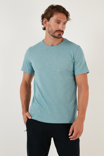 Buratti Bisiklet Yaka % 100 Pamuk Regular Fit Basic Erkek T Shirt 59020001 MAVİ