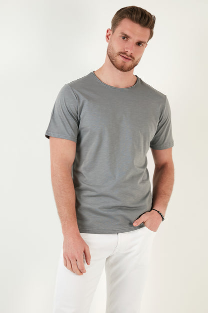 Buratti Bisiklet Yaka % 100 Pamuk Regular Fit Basic Erkek T Shirt 59020001 AÇIK HAKİ