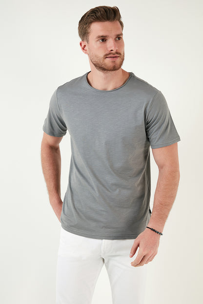 Buratti Bisiklet Yaka % 100 Pamuk Regular Fit Basic Erkek T Shirt 59020001 AÇIK HAKİ