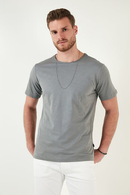 Buratti Bisiklet Yaka % 100 Pamuk Regular Fit Basic Erkek T Shirt 59020001 AÇIK HAKİ