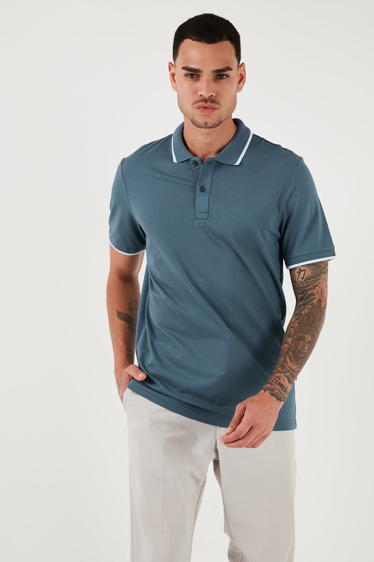 Buratti Pamuklu Regular Fit Erkek Polo Yaka T Shirt 5902063 PETROL