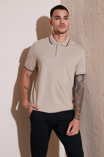 Buratti Pamuklu Regular Fit Erkek Polo Yaka T Shirt 5902063 VİZON