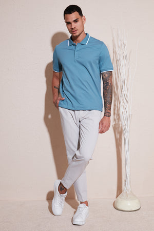 Buratti Pamuklu Regular Fit Erkek Polo Yaka T Shirt 5902063 AÇIK MAVİ