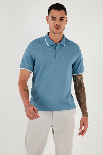 Buratti Pamuklu Regular Fit Erkek Polo Yaka T Shirt 5902063 AÇIK MAVİ