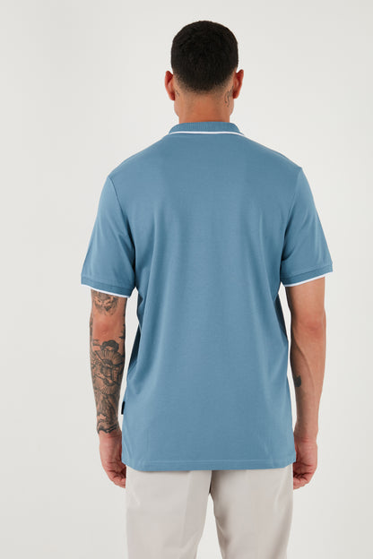 Buratti Pamuklu Regular Fit Erkek Polo Yaka T Shirt 5902063 AÇIK MAVİ