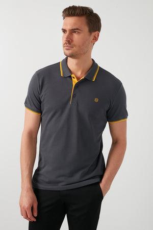 Buratti % 100 Pamuk Düğmeli Slim Fit Erkek Polo Yaka T Shirt 5902118 ANTRASİT