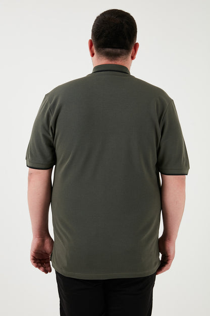 Buratti Büyük Beden Pamuklu Regular Fit Erkek Polo Yaka T Shirt 5902118B HAKİ