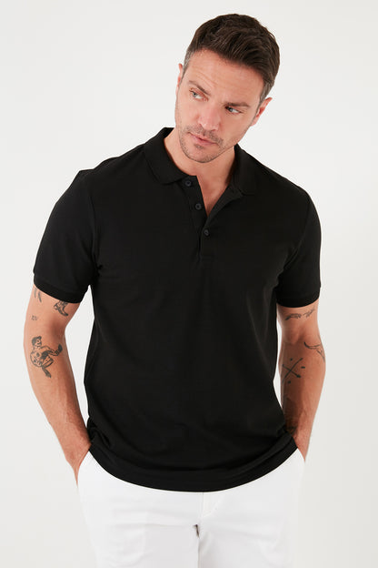 Buratti % 100 Pamuk Regular Fit Düğmeli Erkek Polo Yaka T Shirt 5902127 SİYAH