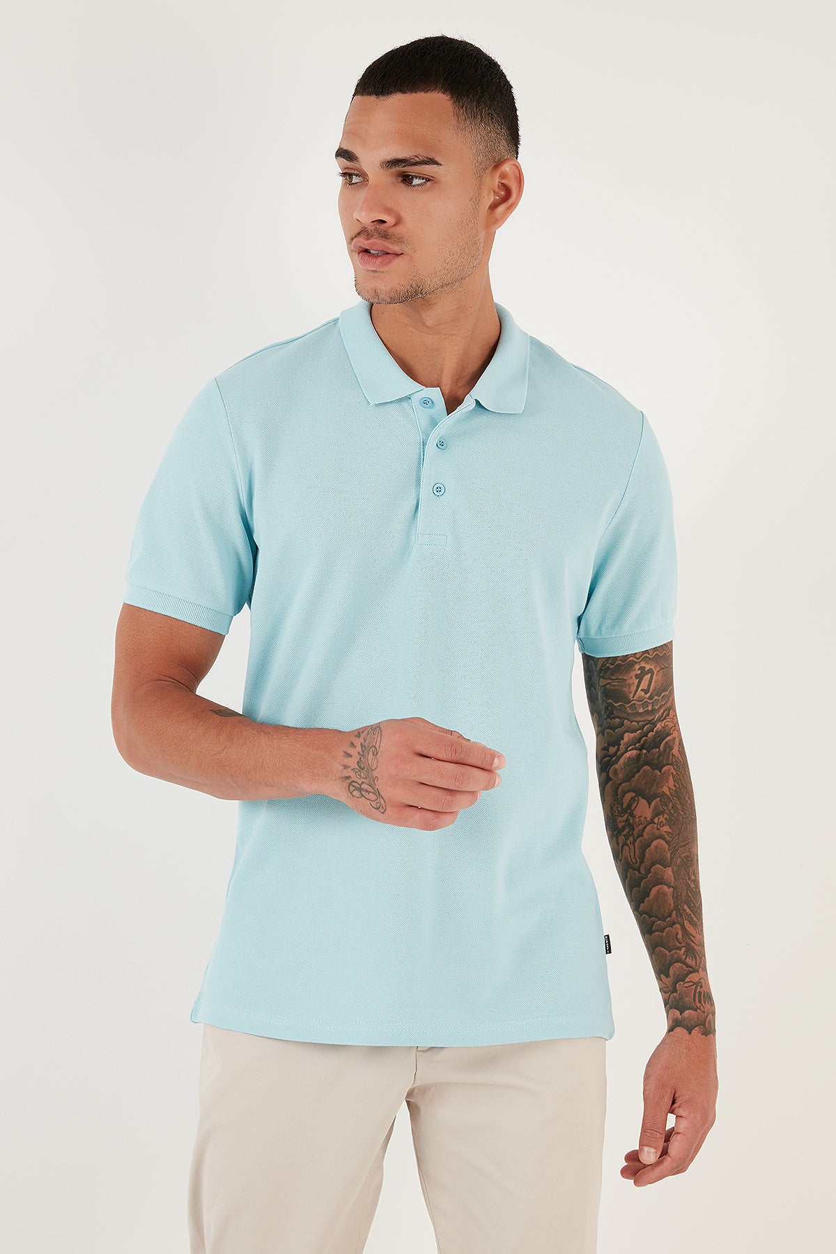 Buratti % 100 Pamuk Regular Fit Düğmeli Erkek Polo Yaka T Shirt 5902127 MENTOL