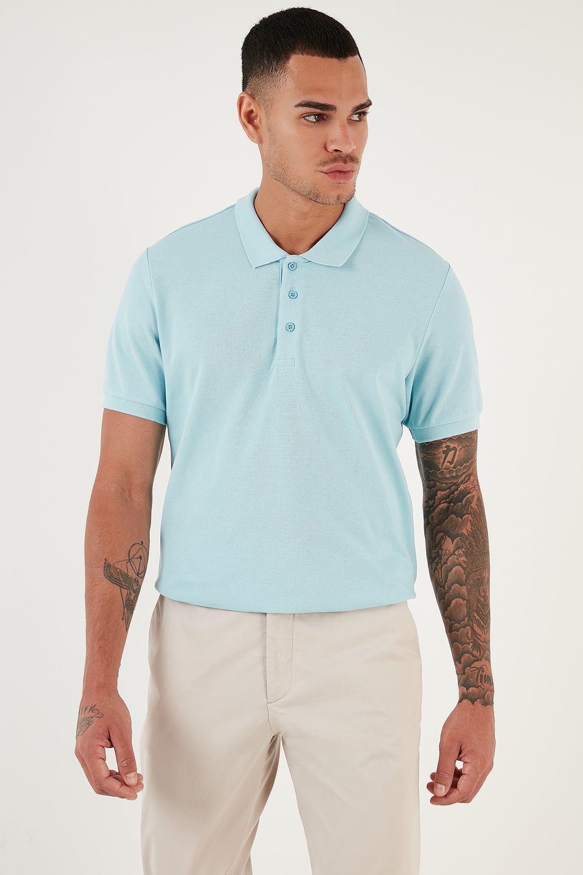 Buratti % 100 Pamuk Regular Fit Düğmeli Erkek Polo Yaka T Shirt 5902127 MENTOL