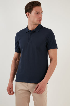 Buratti % 100 Pamuk Regular Fit Düğmeli Erkek Polo Yaka T Shirt 5902127 İNDİGO