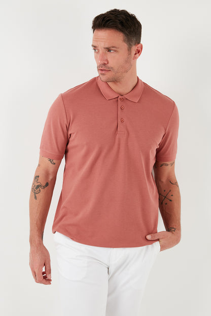 Buratti % 100 Pamuk Regular Fit Düğmeli Erkek Polo Yaka T Shirt 5902127 PUDRA