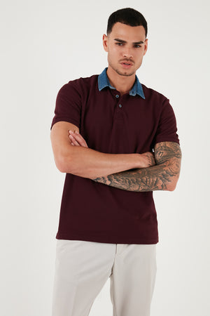 Buratti % 100 Pamuk Düğmeli Regular Fit Erkek Polo Yaka T Shirt 5902134 VİŞNE